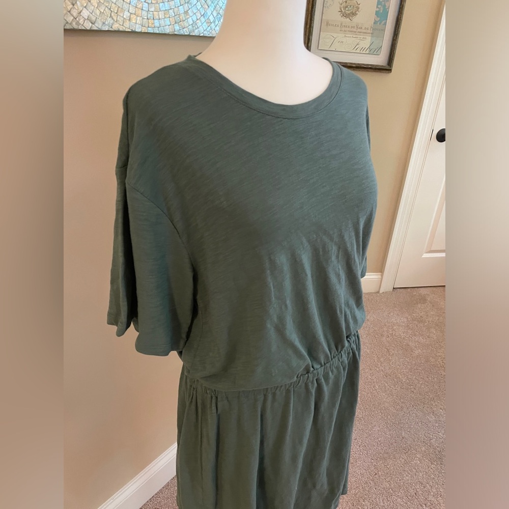 Old Navy Dark Green NWT Drawstring Casual Dress - Fall Fashion Layering